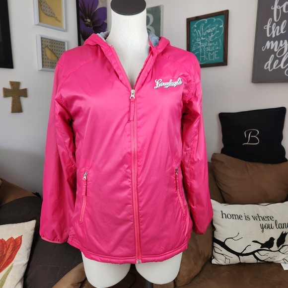 J. America Jackets & Blazers - Leinenkugel's Fleece Lined Full Zip Hooded Jacket Windbreaker Size S
